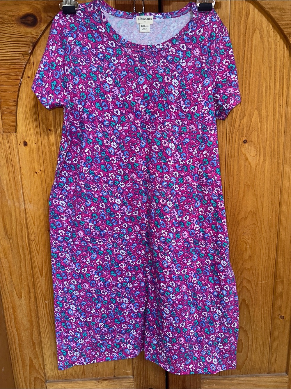 Crewcuts Girls' Purple Floral Short-Sleeve Nightgown